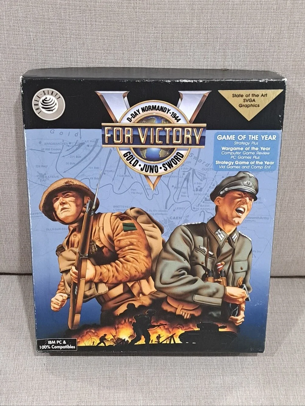V For Victory - Gold Juno Sword- Vintage PC Game - COMPLETE